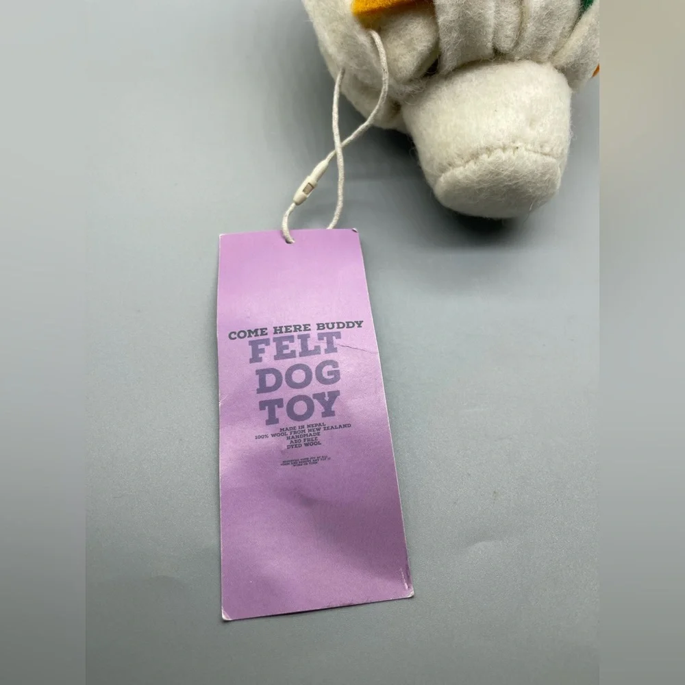 Fair Trade Mushroom Dog Felt Toy, Lavender, NWT